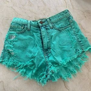 Vibrant miu acid wash shorts